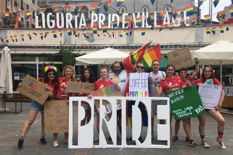 Liguria pride, group picture of the volunteers